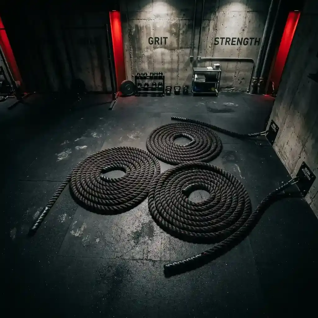 Battle ropes functional training at Fitness Warrior Bhilai